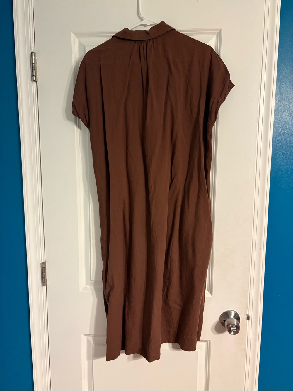 Uniqlo Brown linen Collared kaftan Dress - Picture 4 of 4